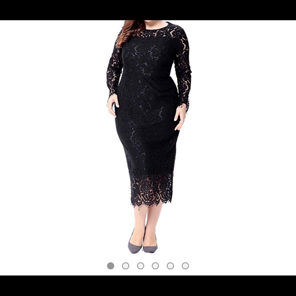 Black Lace Long Sleeve Dress